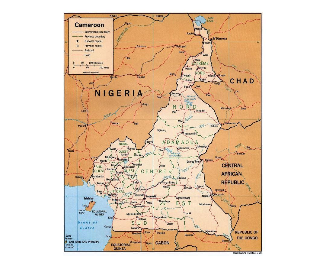 Mapa južnoj Kamerun
