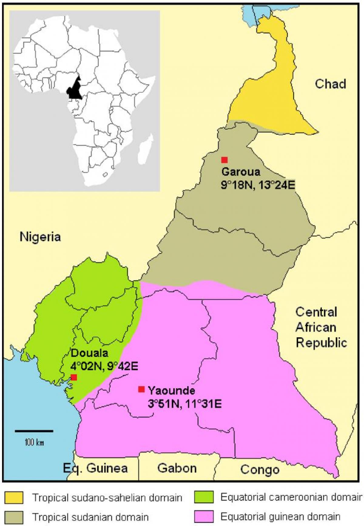 Karta za Kamerun klime