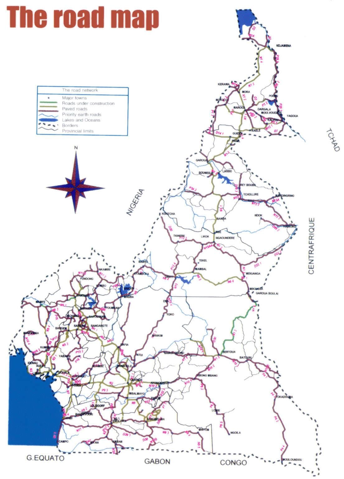 Karta za Kamerun put