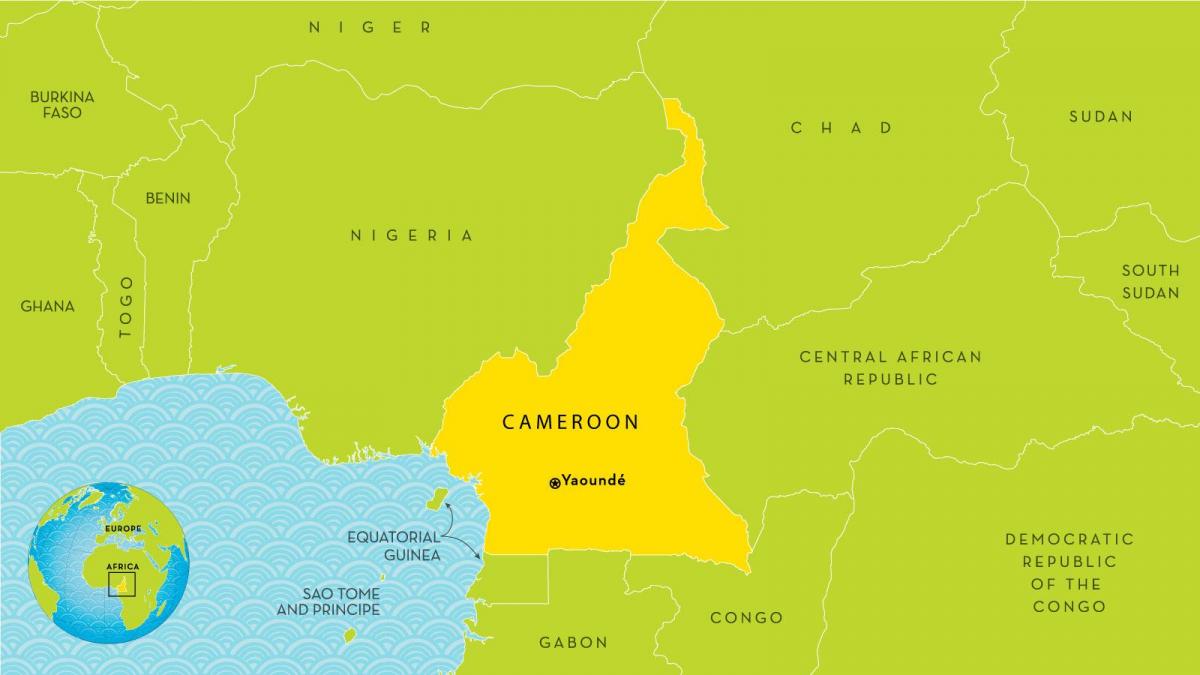 karta za Kamerun i okolne države