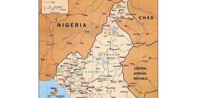 Mapa južnoj Kamerun